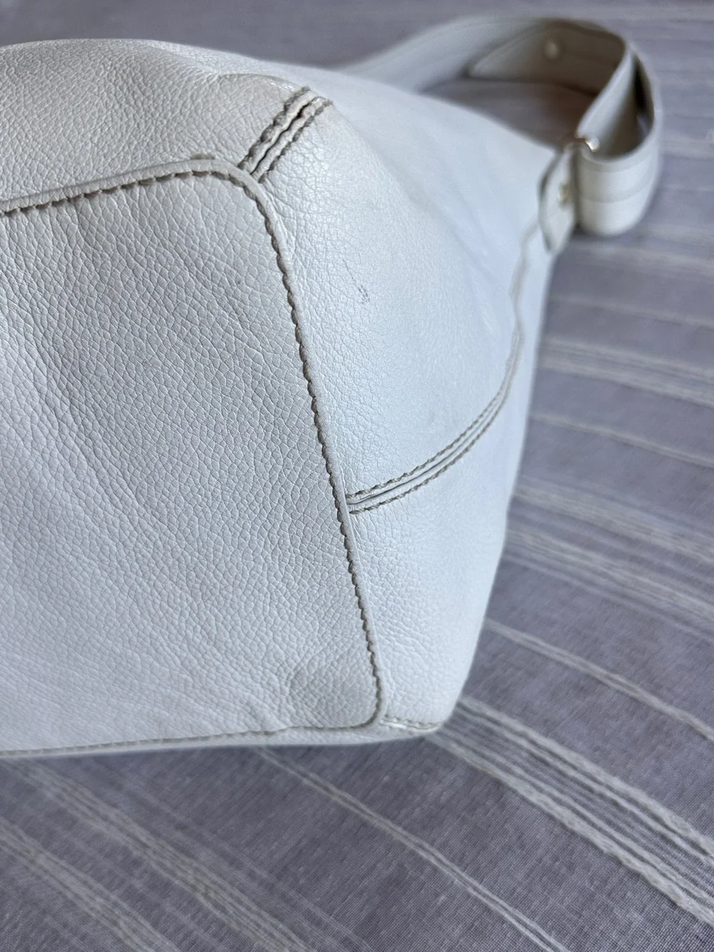 KATE SPADE NY Bone Pebbled Leather Vintage Y2K Hobo Bag Shoulder Purse